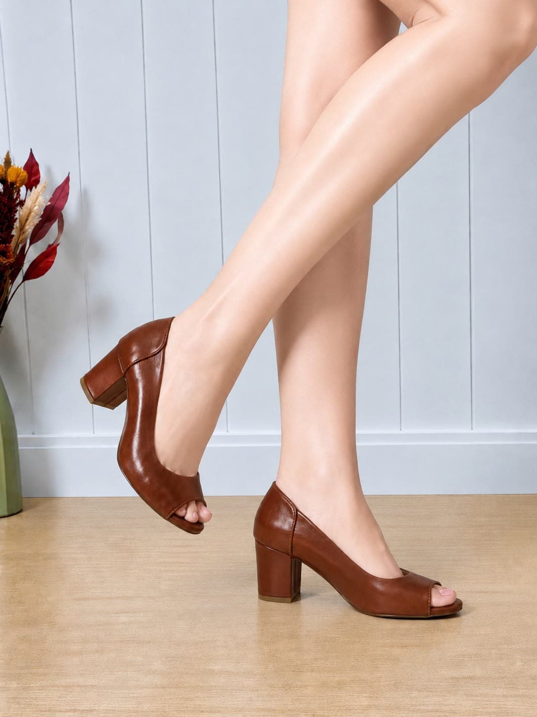 PEEP TOE TRAZEIRO MARROM